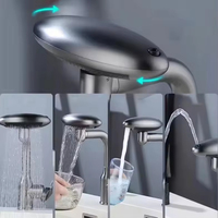 Robinet de lavabo FEIDU en acier inoxydable de haute qualité, mitigeur d'eau chaude et froide à poser sur le comptoir, avec rotation pour évier de salle de bain
