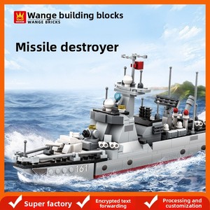 Blocs de construction en plastique, petites pièces, briques compatibles, Missile Destroyer, porte-avions, navire de la Seconde Guerre mondiale, bateau de guerre - Product Image 5