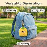 Dompet Koin Plush Lucu Trendy, Gantungan Kunci Buah Sayuran Lembut, Dompet Mini Portabel untuk Hiasan Ransel, Set Hadiah Kecil Kreatif