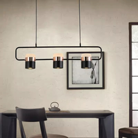 Lustre LED postmoderne créatif nordique Long luminaire minimaliste pour la maison Bar Restaurant comptoir salle à manger