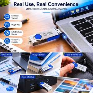 Custom Logo USB Flash Drive Swivel Metal USB <b>Memory</b> Stick Promotional <b>Memory</b> Stick Corporate <b>Gift</b> USB Drive - Product Image 2