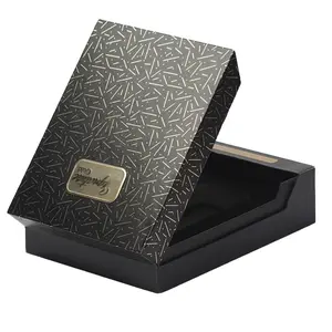 Luxury Black Printing Paper Cover Cardboard Perfume Lipstick Oil Gift Cosmetic Package Box Custom Logo EVA Inner