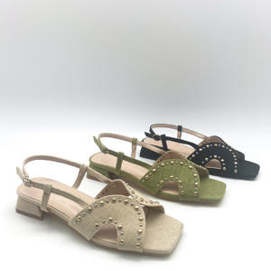 Sandali quadrati <span class=keywords><strong>con</strong></span> <span class=keywords><strong>tacco</strong></span> basso alla moda da donna <span class=keywords><strong>con</strong></span> <span class=keywords><strong>borchie</strong></span> - Product Image 1
