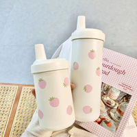 Mug isotherme personnalisé Amaze à grande capacité avec paille, double usage, pour café et boissons chaudes