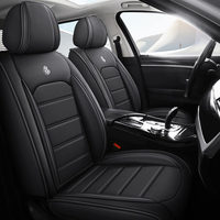 Fundas de Asiento de Coche Universales de Cuero Rexine Gris Clásico y Negro Marcan, Juego Completo de 10 Piezas para Todas las Estaciones, para Nissan