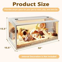 Villa pour animaux de compagnie en bois massif avec toit ouvrant, cage d'élevage à température constante pour petits animaux, boîte d'escalade pour hamsters