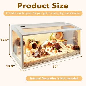 Villa pour animaux de compagnie en bois massif avec toit ouvrant, <span class=keywords><strong>cage</strong></span> d'élevage à température constante pour petits animaux, boîte d'escalade pour hamsters - Product Image 4