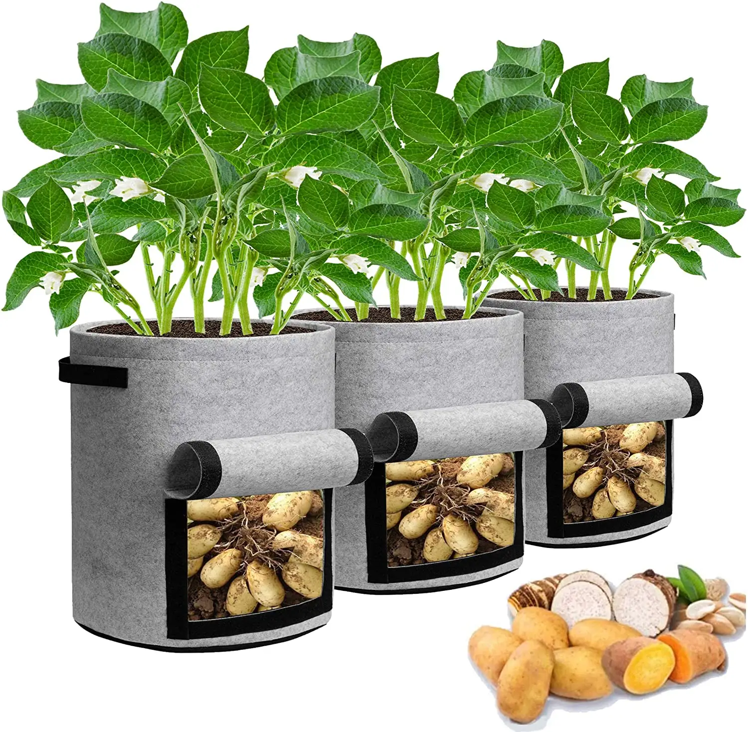 Fabric Pots Grow Bags 10 Gallon 25 Gallon Customized Felt Fabric Plant Growing Bags