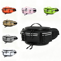 Tas Pinggang Sepeda Reflektif Khusus Bahan Polyester Tahan Air, Tas Selempang Dada untuk Bersepeda Malam Hari