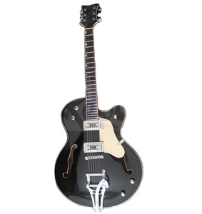 Guitarra Eléctrica de Cuerpo Hueco de 6 Cuerdas Weifang Rebon en Color Negro - Product Image 1