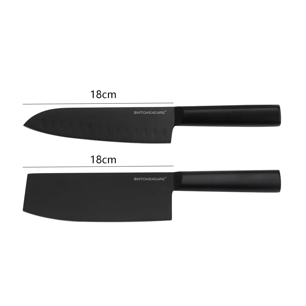 Kitchencalare nero in acciaio inox giapponese coltello professionale nakiri coltello messer 2 pezzi coltello da cucina set di coltelli