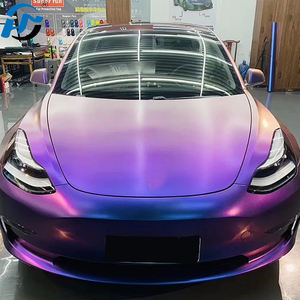 Suministro directo de fábrica Mate Diamante Rojo Púrpura Camaleón PET Fundido Polimérico Car Wrap Vinilo Completo 1,52x18M/5x60FT Roll Cars - Product Image 1