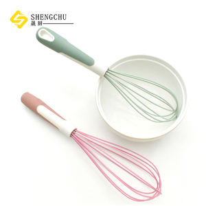 Batteur à œufs en silicone de 10/12 pouces, ustensile de cuisine pour la pâtisserie, <span class=keywords><strong>manuel</strong></span>, facile à utiliser pour fouetter les blancs d'œufs/la crème <span class=keywords><strong>double</strong></span> pour obtenir des pics doux - Product Image 5