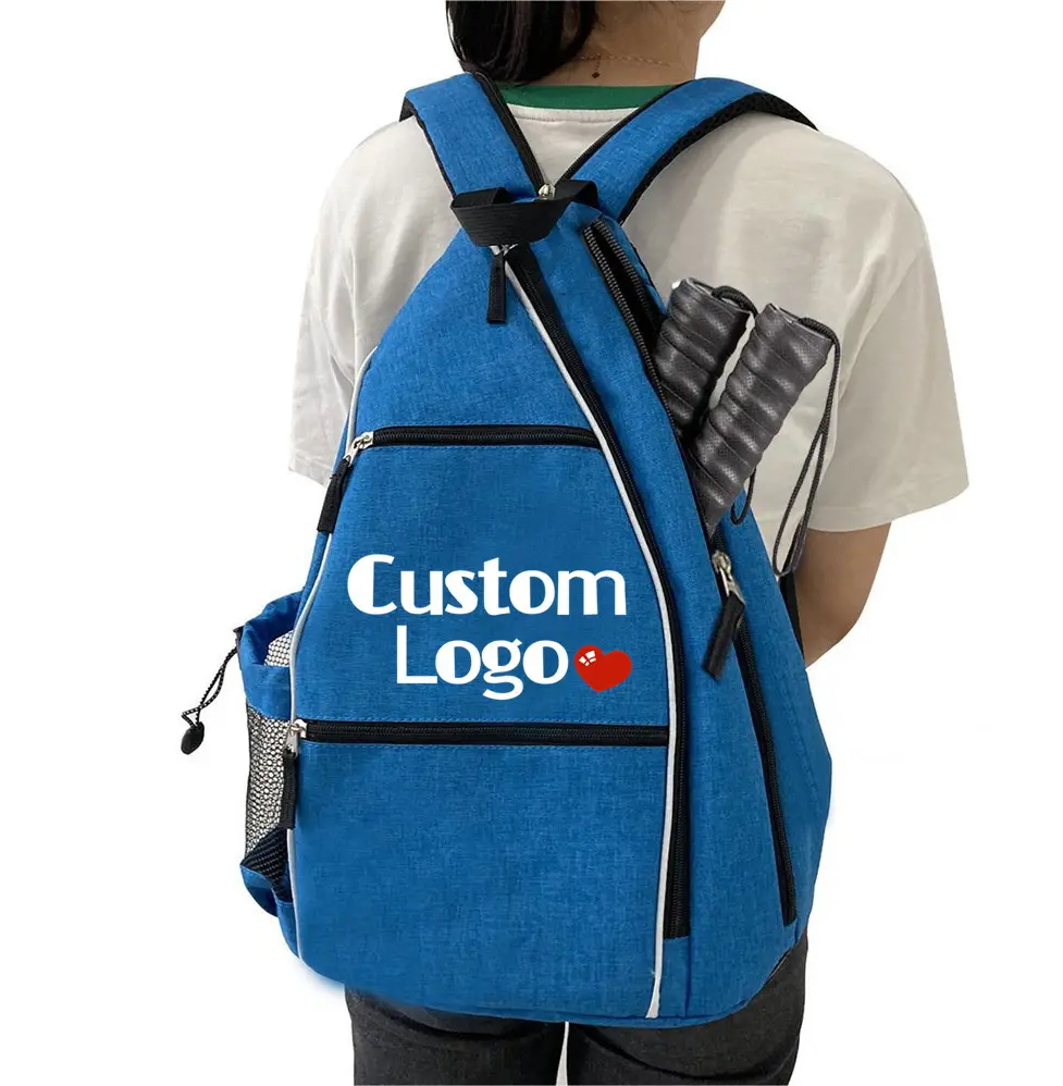 Tas selempang olahraga, tas tahan air dengan Logo cetak kustom tahan lama, ramah selempang badan untuk olahraga, Badminton, tenis meja