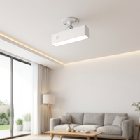 Applique murale LED moderne pour chambre à coucher, rechargeable sur batterie, en polycarbonate noir, rotative à 360°, fixation murale magnétique