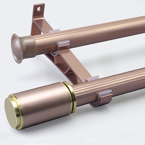<span class=keywords><strong>Tringle</strong></span> à rideaux moderne à double tête avec support dissimulé silencieux, en aluminium, avec rails métalliques et accessoires pour usage domestique - Product Image 5