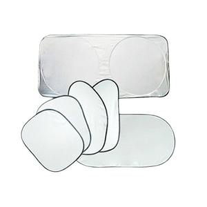 Pare-soleil de voiture pour pare-brise avant et latéral, revêtement argenté, ensemble de six pièces, isolation thermique, pliable, installation par ventouses - Product Image 3