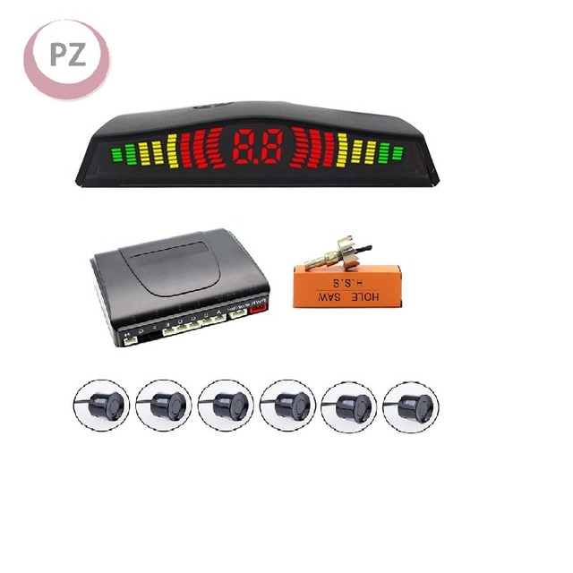 Hot Selling Car Universal Upgraded Advanced Version Rear Parking Sensor Kit with LED Indicator Light 6pcs Ultrasonic Sensor