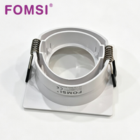 Support de Downlight Carré LED FOMSI Blanc Noir à Angle Réglable pour Ampoules LED MR16, Boîtier de Lampe LED, Cadre de Spot LED GU10 MR16