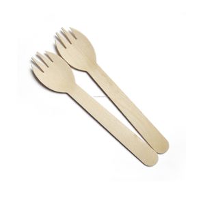 Fourchette-cuillère en bois 6,3 pouces Magnolia Conifera, jetable, écologique, biodégradable, légère - Product Image 1