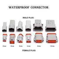 Étanche 22-16AWG DT série 2 broches à 3 4 5 6 8 12 broches mâle femelle Deutsch connecteur pour automobile RV