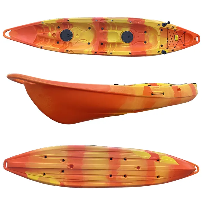 OEM Grosir Plastik Tandem Paddle Duduk Di Atas Memancing Kayak Harga Murah dengan Aksesoris Kano