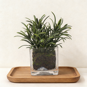 Plante artificielle de gladiolus de haute qualité en pot en <span class=keywords><strong>verre</strong></span> avec faux sol, petite plante artificielle pour la maison et le bureau - Product Image 4