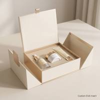 Boîte cadeau rigide magnétique à rabat personnalisée avec insert en EVA, papier doux au toucher et logo en relief pour l'emballage de produits cosmétiques et de soins de la peau