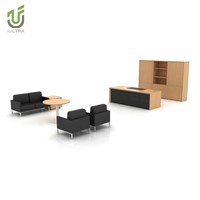 Bureau de direction moderne de luxe IULTRA avec 3 tiroirs, étagère, poste de travail - Écologique, montage facile, mobilier pour la maison et le bureau