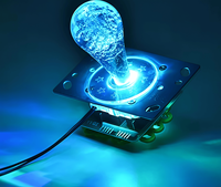 Manettes USB de haute qualité avec LED pour borne d'arcade, manette en plastique pour machine de jeu d'arcade