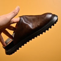 Mules en cuir pour hommes de qualité supérieure, semelle épaisse, chaussures décontractées de luxe à enfiler, été, douces, logo personnalisé, OEM, ODM, marque privée, norme européenne
