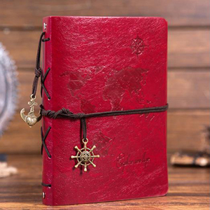 <span class=keywords><strong>2022</strong></span> Vintage 60 Page Journal fait à la main en relief en cuir rouge Album Photo bricolage 18*22cm PU Scrapbook <span class=keywords><strong>carte</strong></span> motif Portable pour - Product Image 3