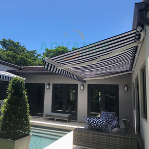 Tenda da Sole Retrattile Motorizzata a Cassetta Completa di Alta Qualità con Telecomando, in Poliestere, <span class=keywords><strong>per</strong></span> Villa, Balcone, Giardino, Protezione dalla Pioggia - Product Image 4