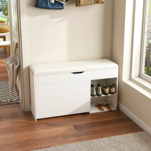 <span class=keywords><strong>Meuble</strong></span> porte-<span class=keywords><strong>chaussures</strong></span> moderne en bois avec coussin de siège souple <span class=keywords><strong>Petit</strong></span> <span class=keywords><strong>meuble</strong></span> d'entrée pour la maison ou l'appartement - Product Image 3