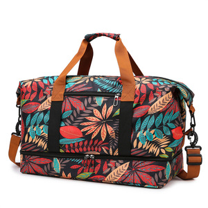 Nouveau sac de voyage imprimé grande capacité avec séparation humide/sec, sac de sport et de gym avec compartiment à chaussures indépendant, décontracté pour l'entraînement - Product Image 1