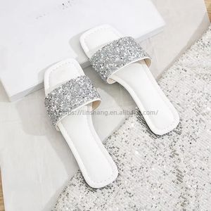 Square Head <b>Flat</b> Bottom Comfortable New Women's Slippers Out Wear Oversized Casual Beach Sandals - Product Image 6