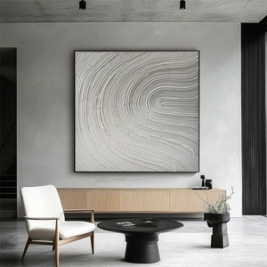 Pintura al Óleo Pintada a Mano sobre Lienzo, Pintura Abstracta Minimalista con Textura 3D, Estilo Beige, Arte de Pared, Pintura Decorativa Grande - Product Image 2
