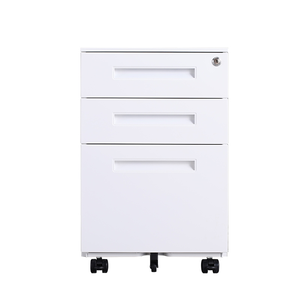 <span class=keywords><strong>Archiveros</strong></span> Gabinete de metal de 3 cajones A4/FC Almacenamiento de archivos Pedestal móvil con 5 ruedas y cerradura - Product Image 3