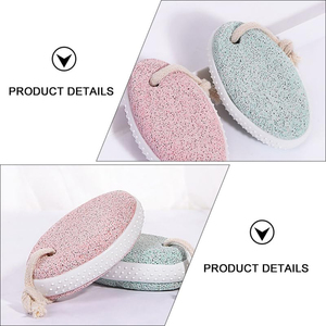 Piedra exfoliante para pies con correa de cuero y banda de goma, color sólido, para uso doméstico, elimina callosidades y piel muerta, piedra vulcánica para pies - Product Image 3