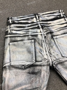 <span class=keywords><strong>Jeans</strong></span> EDGE DENIM da Uomo Baggy Svasati di Ottima Qualità Streetwear Personalizzati a Vita Doppia con Rivestimento Cerato Argento Arcobaleno - Product Image 3