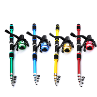 1.5m 1.8m Joran Pancing Anak Portable Teleskopik Mini Feeder Fiberglass Ultralight Set Reel Daiwa untuk Memancing Ikan Mas dan Laut