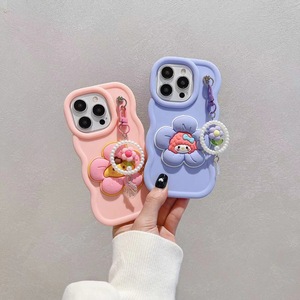 Baili เคสป้องกันโทรศัพท์มือถือขอบคลื่นสีมาการองสำหรับ OPPO A7 <span class=keywords><strong>RENO5</strong></span> realme C55 C53พร้อมเครื่องประดับจี้ดอกไม้ - Product Image 3