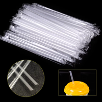 Pailles jetables sans BPA pour bubble tea, milkshakes et granités – Pailles transparentes en plastique pour smoothies, idéales pour les fêtes et événements à domicile