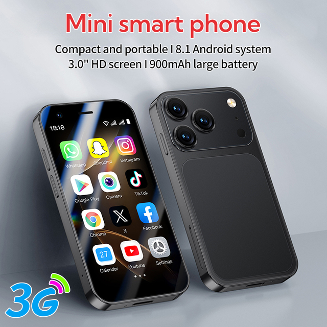 A17 Mini Android Dual SIM Smartphone 3.0 Inch 4GB+64GB Andorid8.1 Global Version Unlocked Portable Mobile Phones