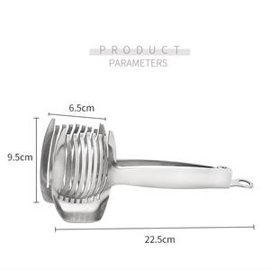 Affettatrice per pomodori taglierina per <span class=keywords><strong>limone</strong></span> pinze per frutta supporto per cipolla in acciaio inossidabile facile da affettare e utensili per verdure gadget per il taglio della cucina - Product Image 5