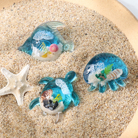 Aimant de souvenir de plage d'animaux d'océan 3D Aimants magnétiques de réfrigérateur pour réfrigérateur Aimant de réfrigérateur en résine de tortue de mer pour la cuisine