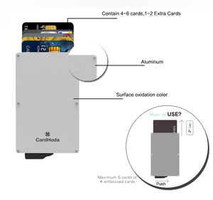 CardHoda Aluminum Fashion Business Card Holder <b>Wallet</b> <b>RFID</b> Blocking Credit Card Holder Multi-Function 6 Inch 9mm Thick Money - Product Image 5