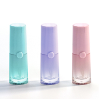 6ml gradiente Rosa vacío corto grasa brillo de labios tubos largos Mini con varita grande de cepillo aplicador de punta diseño de logotipo personalizado