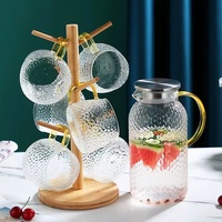 Pichet à boissons de grande capacité en verre borosilicaté transparent pot d'eau potable pichet d'eau froide avec couvercle