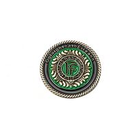 Pièce de monnaie émaillée vintage des Forces de Défense d'Irlande, badge circulaire en bronze antique, design de lettres en relief, souvenir